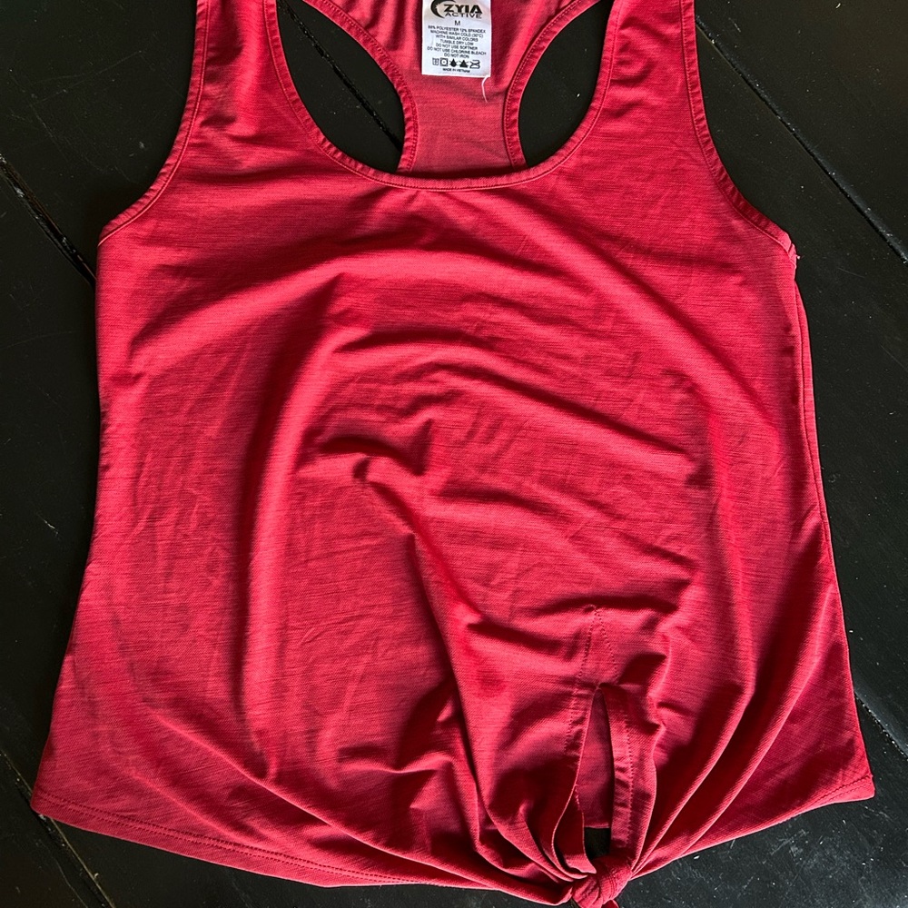ZYIA Red Tank Top with Knot Detail